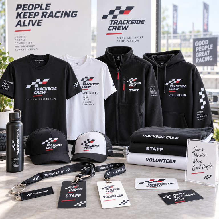 Ropa para voluntarios y staff de eventos del motor Ropa personalizada para voluntarios y staff de concentraciones y eventos de coches y motos