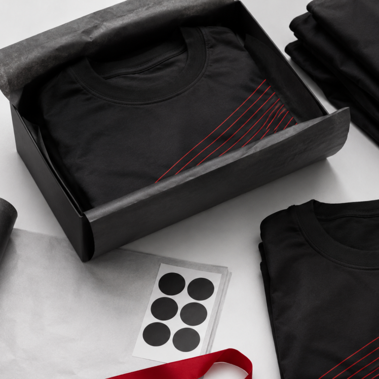 Pedido de camisetas personalizadas preparado con cuidado, prendas dobladas y acabado profesional en Bierzogring